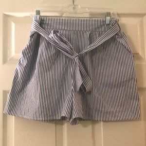 Peach Love Blue Seersucker Shorts